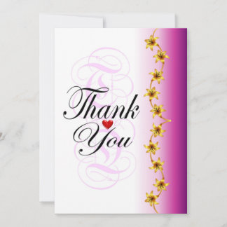 Chic gold Blume in lila Kalligraphie danke