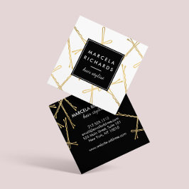 Chic Gold Bobby Buttone Friseur Stylist Salon Quadratische Visitenkarte