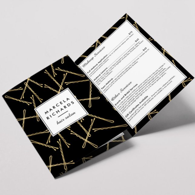 Chic Gold Bobby Pins Salon de cheveux Brochure noi (Créateur téléchargé)