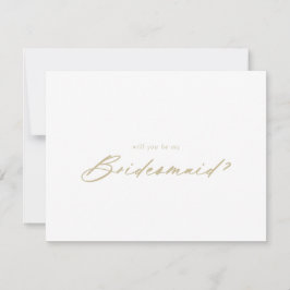 Chic Gold Bridesmaid Vorschlag Note Card Mitteilungskarte