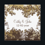 Chic Gold Brown Vintag Floral Wedding Magnet<br><div class="desc">Chic Gold Brown Vintag Floral Wedding Design</div>