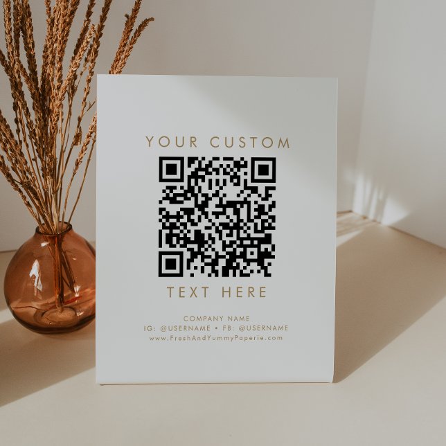 Chic Gold Business oder Hochzeitscode Sockelschild (Von Creator hochgeladen)