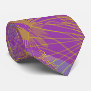 Chic Gold Butterfly Aqua Violet Hintergrund Krawatte