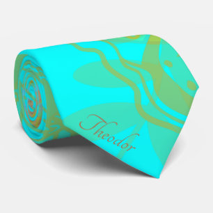 Chic Gold Butterfly Aquamarine Krawatte