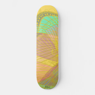 Chic Gold Butterfly Gelbes Orangenmuster Skateboard