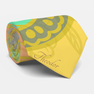 Chic Gold Butterfly Yellow Orange Hintergrund Krawatte