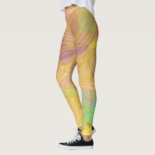 Chic Gold Butterfly Yellow Orange Leggings