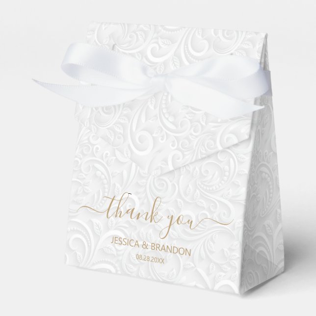 Chic Gold Calligraphy Vielen Dank Geschenkschachtel (Vorderseite)
