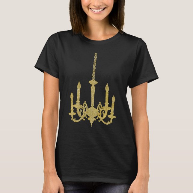 Chic Gold Chandelier T-Shirt (Vorderseite)