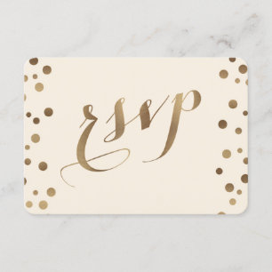 Chic Gold Confetti Liebe Champagne Wedding RSVP
