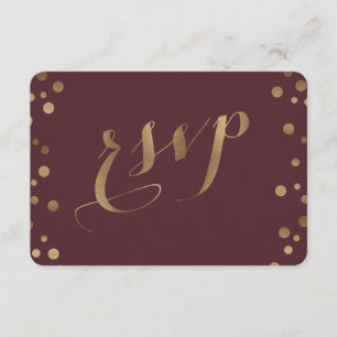 Chic Gold Confetti Love Mariage Bourgogne RSVP