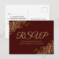 Chic Gold Curls & Wirbel auf Auburn Wedding RSVP