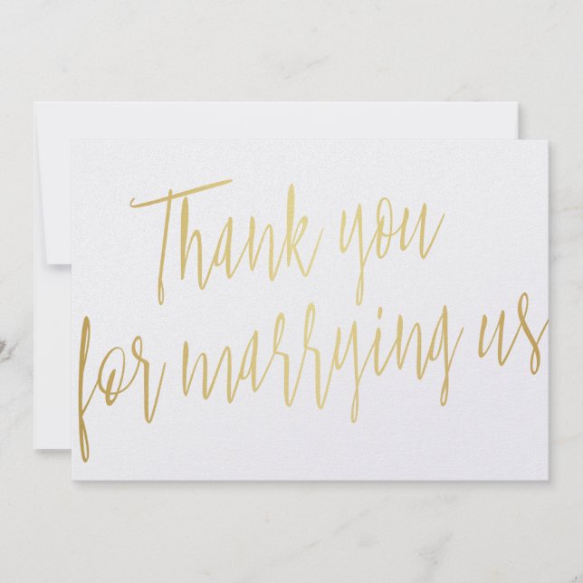 Chic Gold "Danke, dass du uns geheiratet hast" Dankeskarte (Vorderseite)