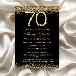 Chic Gold Diamonds 70th Birthday Party Invitation