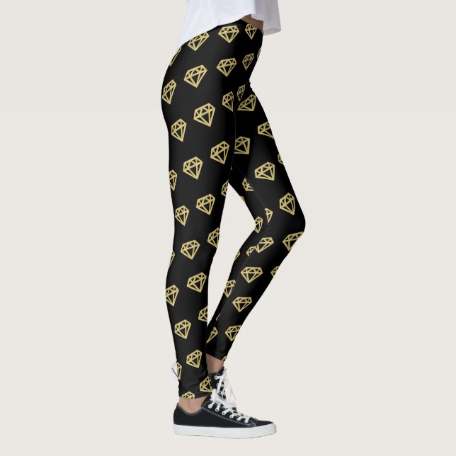 Chic Gold Diamonds Brautparty Hochzeit Leggings (Rechts)