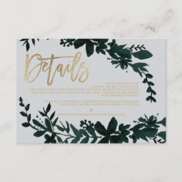 Chic gold Drehbuch Floral Gray Hochzeitrichtung Begleitkarte