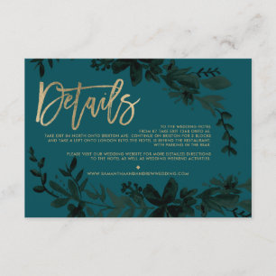 Chic Gold Drehbuch Floral Greenwedding Richtung Begleitkarte