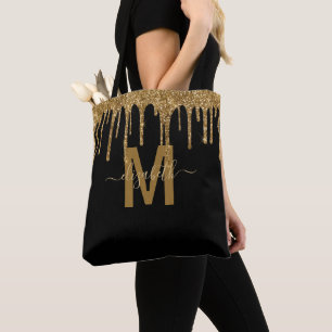 Chic Gold Drilling Monogram Name Tasche