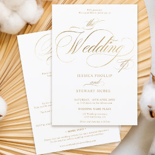 Chic Gold elegant alles in einer kalligraphischen  Einladung