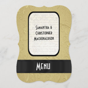 Chic Gold elegante formelle Hochzeitskarte Menükarte