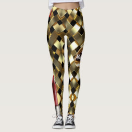 Chic Gold Elegante Lips Girly 2022 Bday Custom Leggings