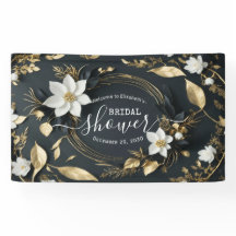 Chic Gold Floral Wreath Brautparty Begrüßungszeich