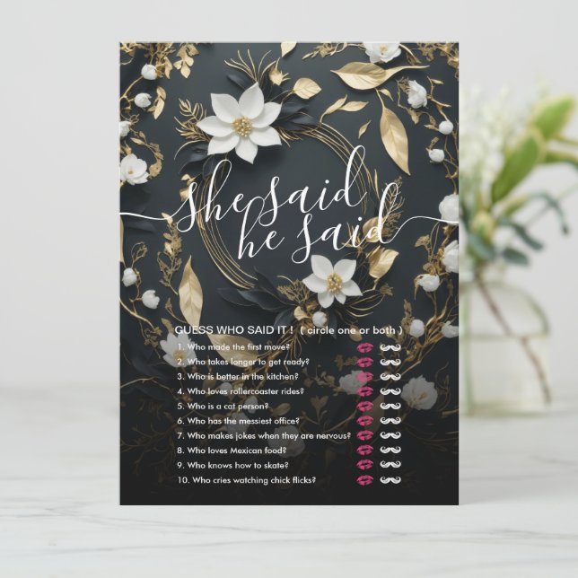 Chic Gold Floral Wreath Wedding Brautparty (Stehend Vorderseite)