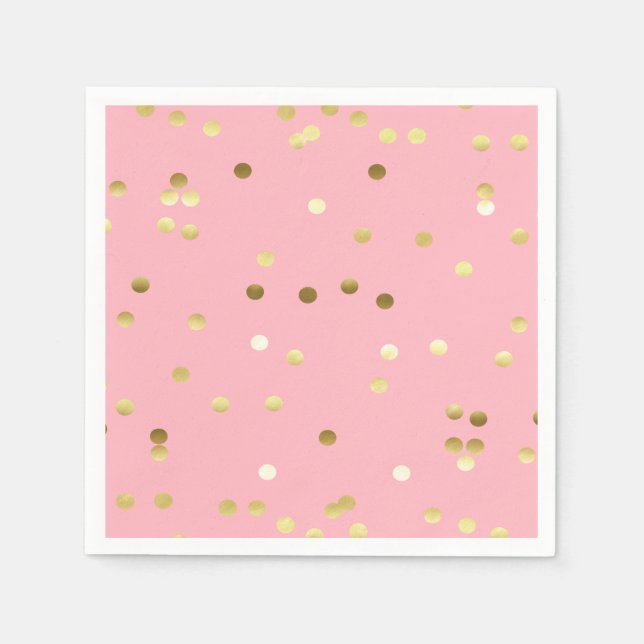 Chic Gold Foil Confetti Serviette (Vorderseite)