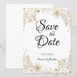 Chic Gold Foil Floral Einladung