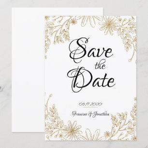 Chic Gold Foil Floral Einladung