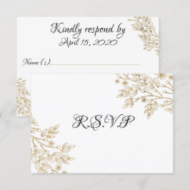 Chic Gold Foil floral RSVP Card Einladung