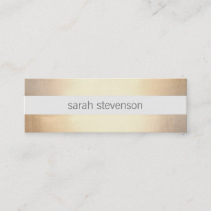 Chic Gold Foil Look Strichen Moderne Minimalistisc Mini Visitenkarte