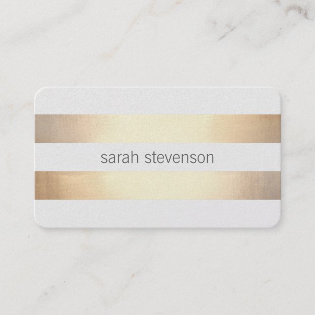 Chic Gold Foil Look Strichen Moderne Minimalistisc Visitenkarte (Vorderseite)