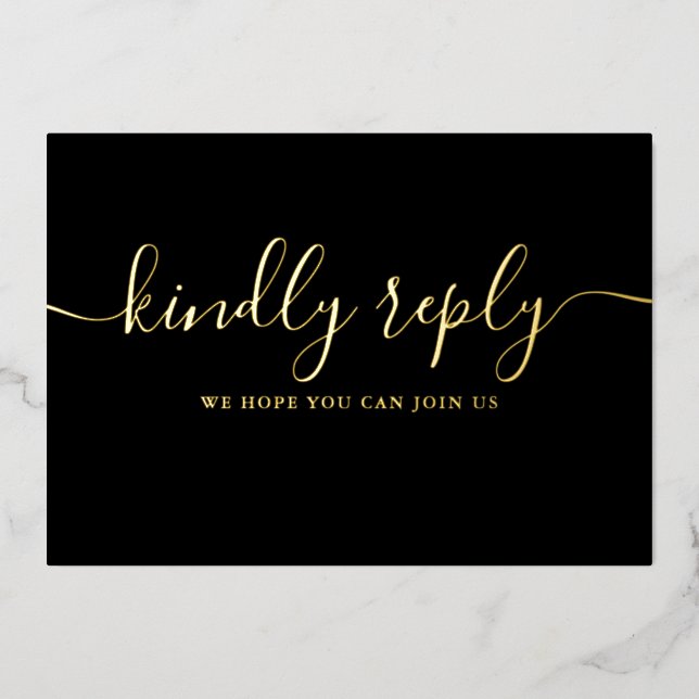 Chic Gold Foil Song Anfrage UAWG Postkarte (Vorderseite)