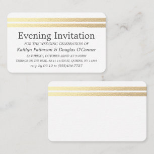 Chic Gold Foil Streifen Abend Event Ticket Einladu