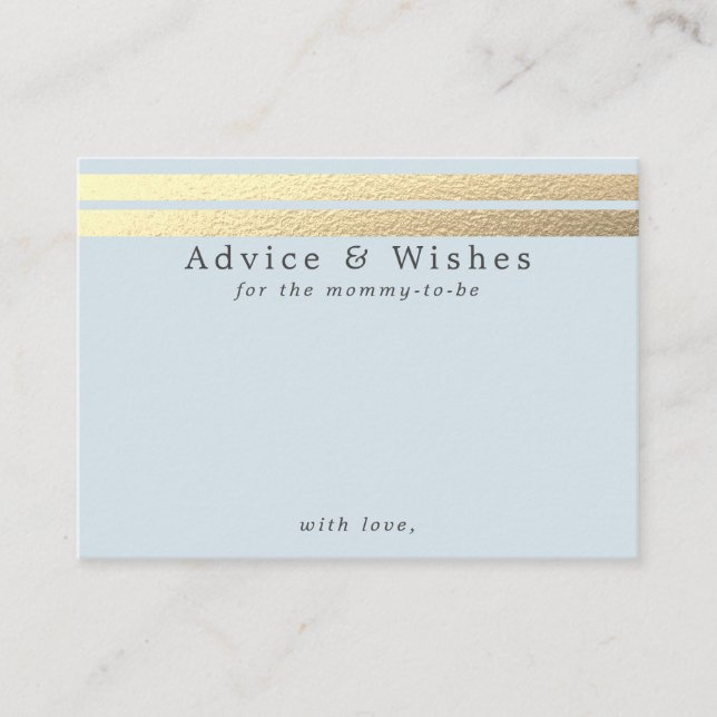 Chic Gold Foil Streifen auf Blue Adventkarten Begleitkarte (Vorderseite)
