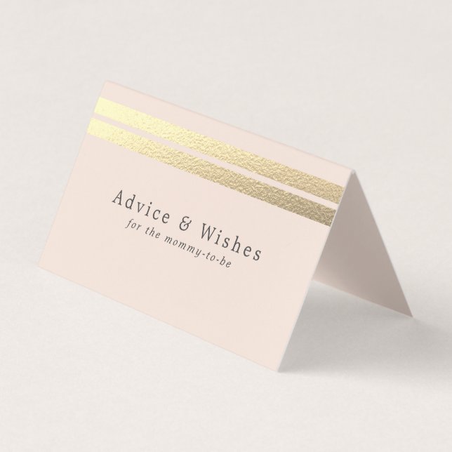 Chic Gold Foil Streifen auf rosafarbenen, rosafarb Visitenkarten (Vorderseite)