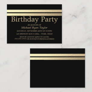 Chic Gold Foil Streifen Geburtstagsparty Ticket