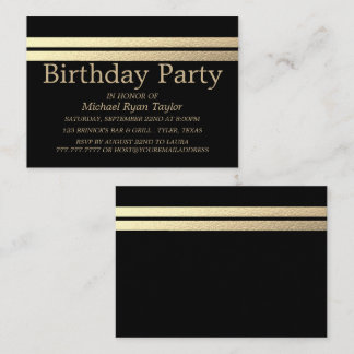 Chic Gold Foil Streifen Geburtstagsparty Ticket