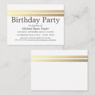 Chic Gold Foil Streifen Geburtstagsparty Ticket