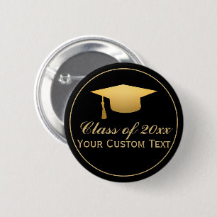 Chic Gold Foil Trendy Abschluss Class 20XX Button