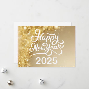 Chic Gold Frohes Neues Jahr 2025 Unternehmen Feiertagskarte