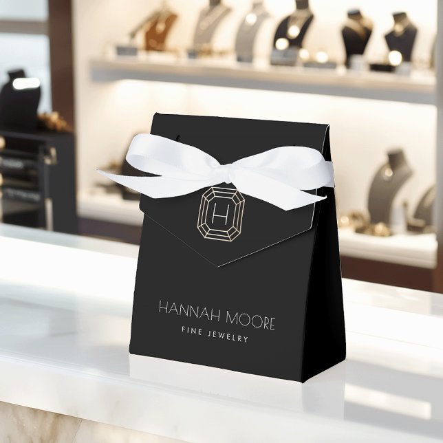 Chic Gold Gemstone Monogram Designer Box Geschenkschachtel (Von Creator hochgeladen)
