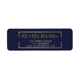 Chic Gold geometrische Folie Drehbuch blaue Hochze
