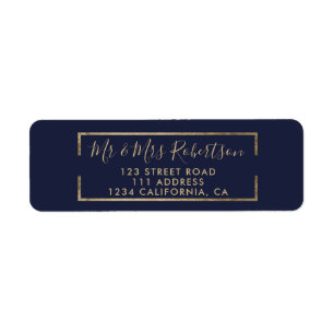 Chic Gold geometrische Folie Drehbuch blaue Hochze