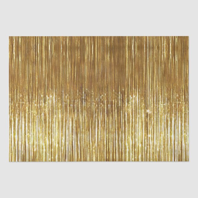 Chic Gold Glam Tinsel Streifen Weihnachten Seidenpapier (Vorderseite)