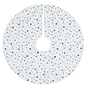 Chic Gold Glam und Black Confetti Punkte Polyester Weihnachtsbaumdecke
