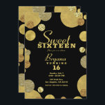 Chic Gold Glamour Dots Trendy Sweet 16 Party Einladung<br><div class="desc">Anpassen für jedes Ereignis.</div>