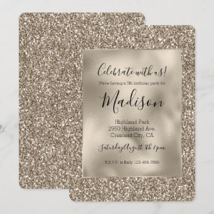 Chic Gold Glitz Stylish Glam Glitzer Einladung