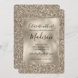 Chic Gold Glitz Stylish Glam Glitzer Einladung